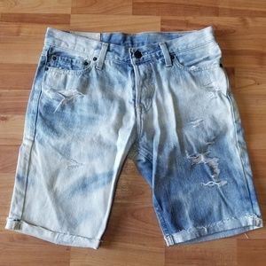 Men's Hollister Light-Acid Wash Blue Jean Shorts